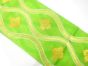 アンティーク 立涌に花菱模様織出し袋帯(着用可)